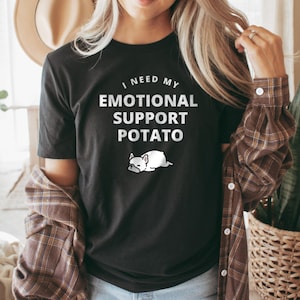 Emotional Support Potato T-Shirt, Funny Introvert Shirt, Cute Graphic Tee, Casual Wear, Unique Gift Idea, Trendy Unisex Top