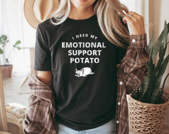 Emotional Support Potato T-Shirt, French Bulldog Gift, Funny Dog Tee, Cute Pet Lover, Dog Mom Shirt, Dog Dad Shirt