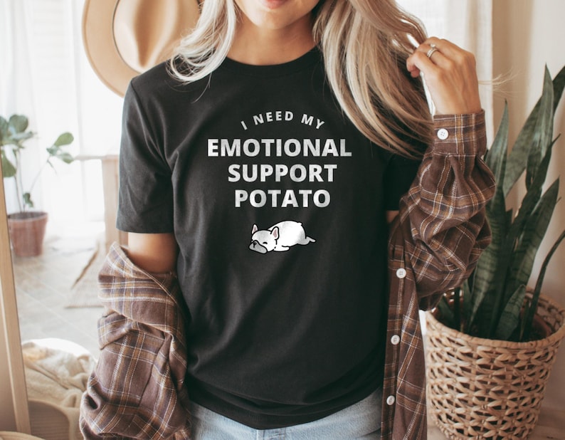 Emotional Support Potato T-Shirt, Funny Introvert Shirt, Cute Graphic Tee, Casual Wear, Unique Gift Idea, Trendy Unisex Top