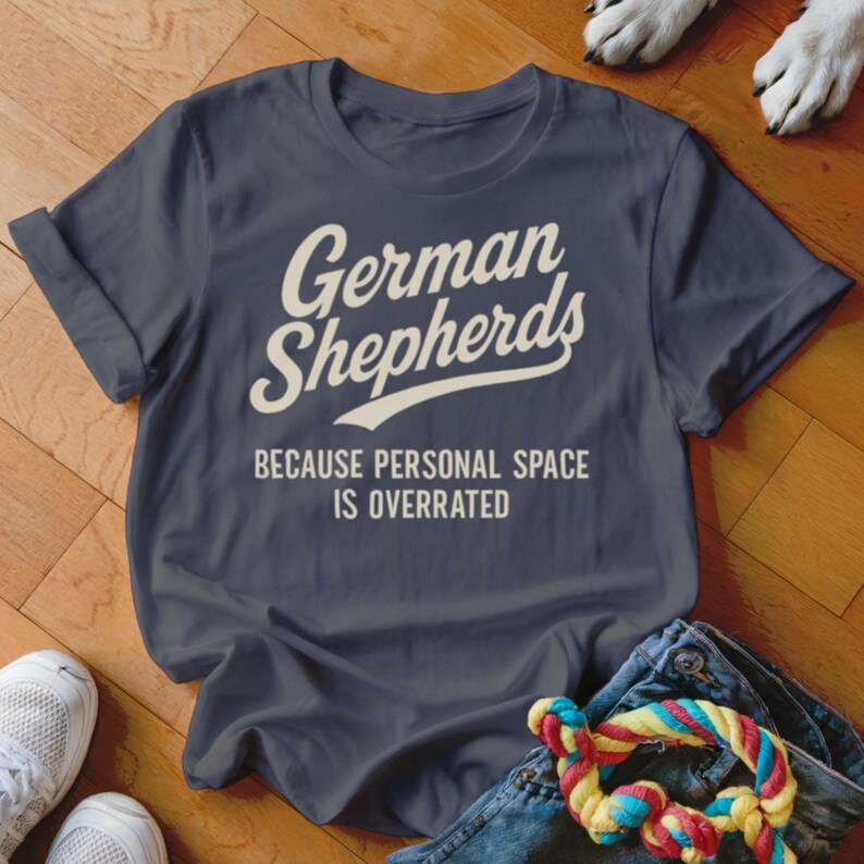 German Shepherd T-Shirt, Funny Dog Tee, Personal Space, Dog Lover Gift, German Shepherd Mom, Dad, GSD Shirt, Cute Dog Design Charcoal