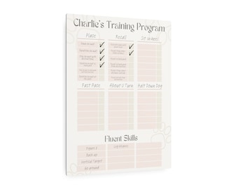 Custom Dog Training Tracker, Metal Dry Erase Board, Organize and Track Tricks and Skills for Obedience or Rally