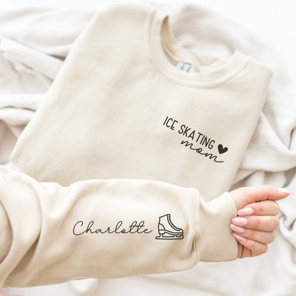 Custom Ice Skating Mom Sweatshirt, Figure Skater Gift