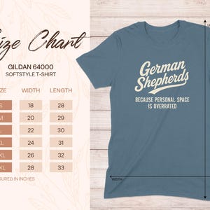 German Shepherd T-Shirt, Funny Dog Tee, Personal Space, Dog Lover Gift, German Shepherd Mom, Dad, GSD Shirt, Cute Dog Design image 3