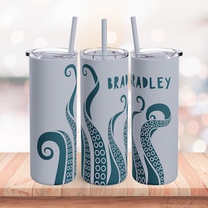 Custom Octopus Tentacle Tumbler, Octopus Lover Gift, Personalized Octopi Gift, Sea Creatures