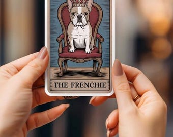 Frenchie sticker, Frenchie moeder cadeau, houdt van Franse Bulldogs, hond moeder sticker, tarotkaart sticker voor Franse Bulldog, Franse Bulldog sticker