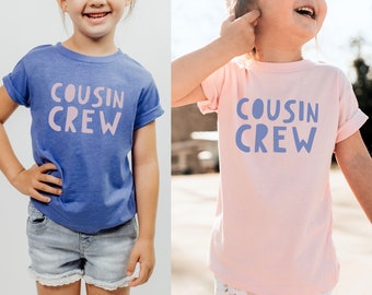 Maglietta Cousin Crew per bambini, magliette familiari abbinate personalizzate per bambini, neonati e adulti, maglietta per ricongiungimento familiare