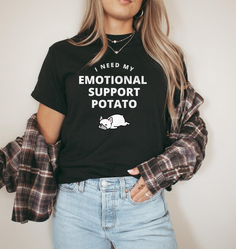 Emotional Support Potato T-Shirt, Fun Graphic Tee, Casual Outfit, Cute Everyday Wear, Comfortable Stylish Shirt, Gift for Friends