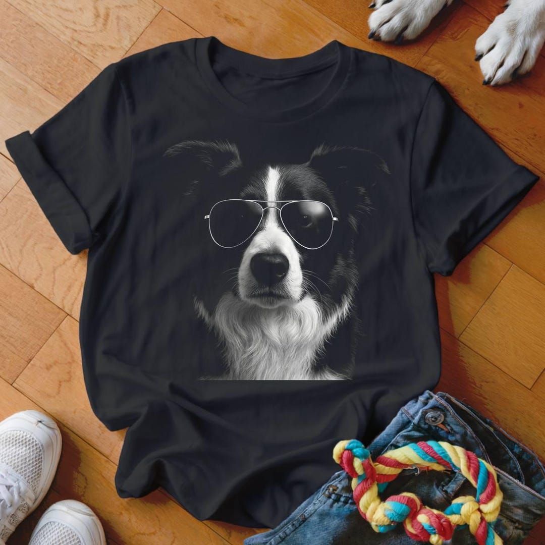 T-Shirt Uomo Border Collie In Tasca – Grigio Puro, Taglia S – Cotone 190 G/m², Stampa Vintage Idea Regalo - copertina