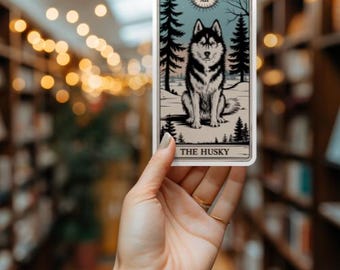 Husky Sticker, Husky Mom Gift, Loves Huskies, Tarot Card Sticker for Husky Dog, Dog Mom Sticker