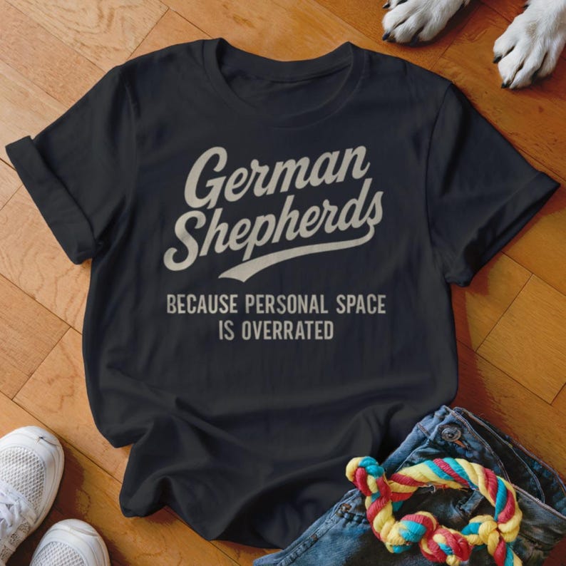 German Shepherd T-Shirt, Funny Dog Tee, Personal Space, Dog Lover Gift, German Shepherd Mom, Dad, GSD Shirt, Cute Dog Design Black
