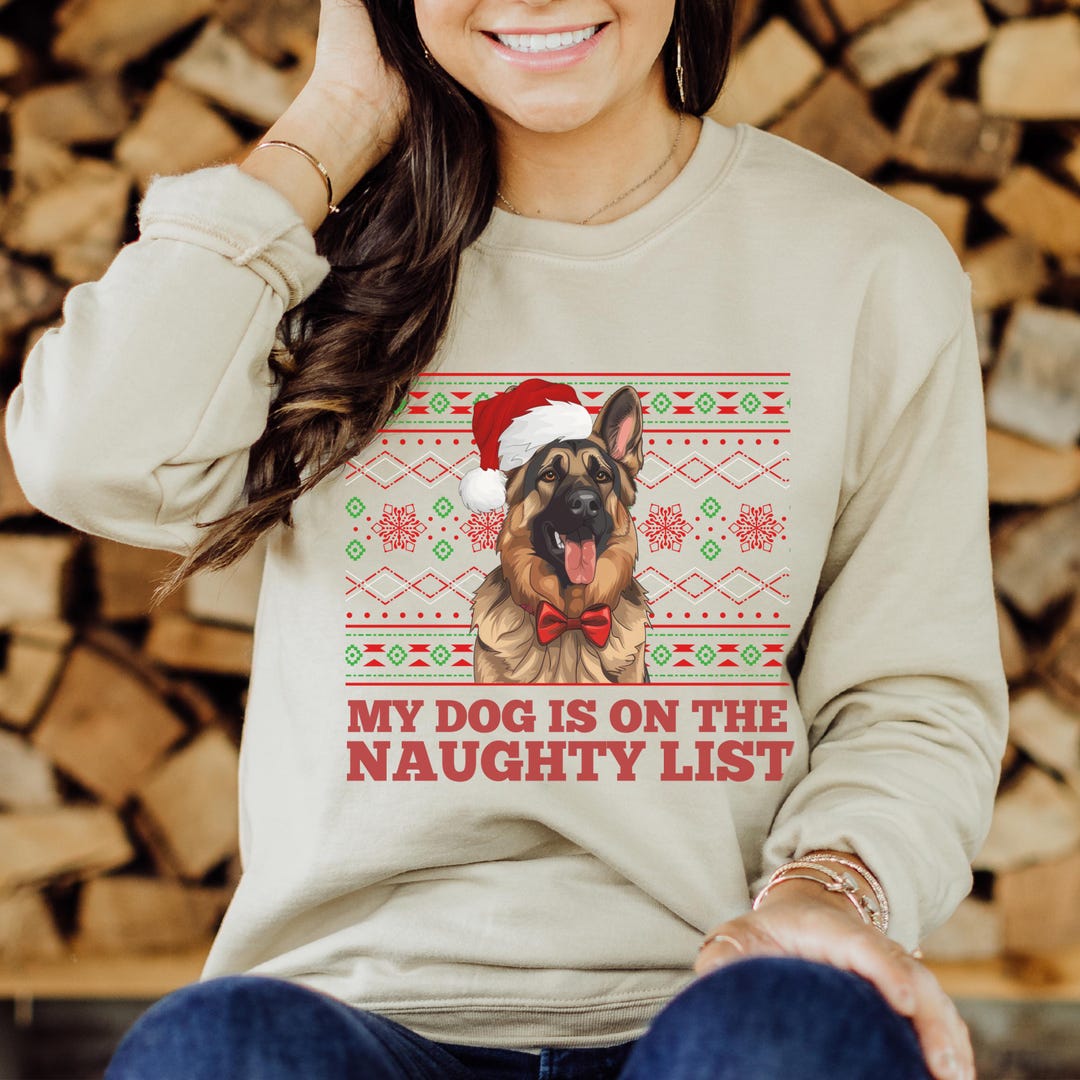 Adorable German Shepherd in Santa Hat Large Christmas Stocking | Zazzle
