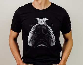 Bulldog Dad Shirt, Gift for English Bulldog Dad or French Bulldog Dad,  Bulldog Lover tshirt, Dog Nose Graphic Tee, French Bulldog Shirt
