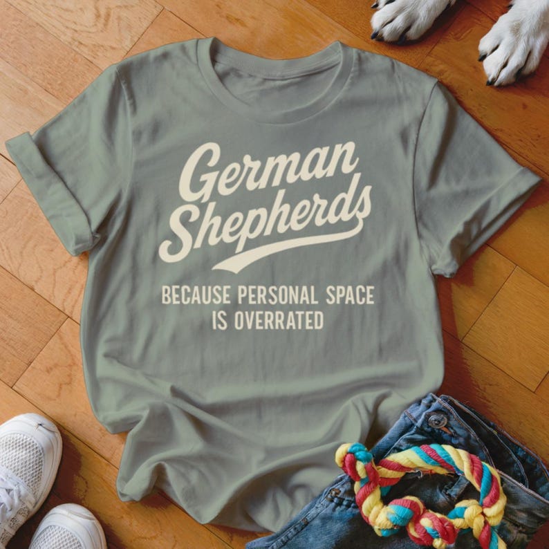 German Shepherd T-Shirt, Funny Dog Tee, Personal Space, Dog Lover Gift, German Shepherd Mom, Dad, GSD Shirt, Cute Dog Design Sage