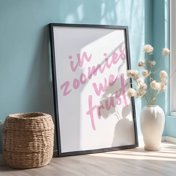 Dog Mom Wall Art, Dog Lover Poster, Dog Lover Decor, Trendy Wall Art, Minimalist Art, Pink Script Font Poster, Gift for Dog Lovers
