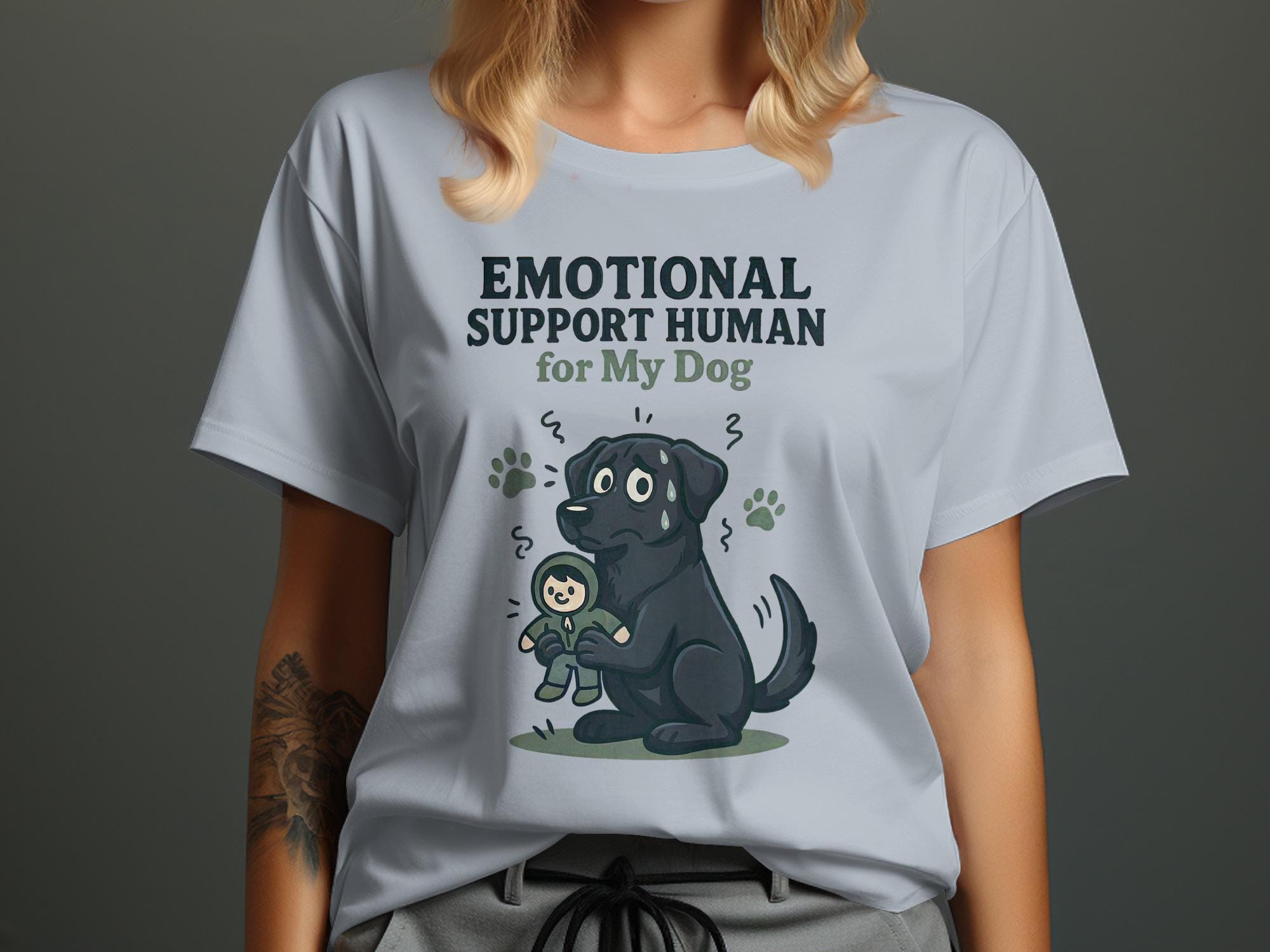T-shirt Uomo Divertente Animale - Supporto Emotivo - 100% Cotone, Girocollo, Maniche Corte - Foto 5