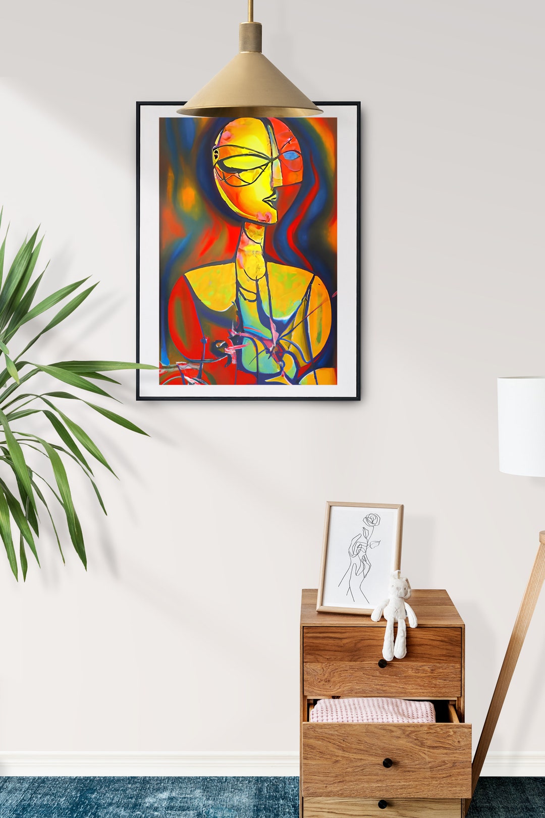 Printable Modern Art Painting Unprimed Canvas Painting Etsy