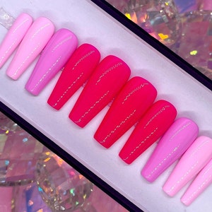 STRAWBERRY | Multi Pink Press On Nails | Pink Press On Nails