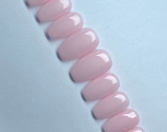 NATURAL PINK | Natural Pink Color Press ON Nails| O. P. I Bubble Bath Press On Nails