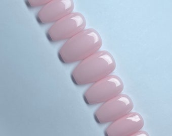 Handmade Pink Press On Nails | OPI Bubble Bath Color