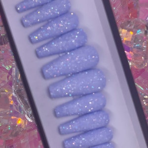 PURPLE PRINCESS | Purple Sugar Glitter Press On Nails