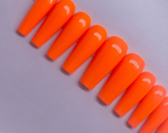 ORANGE BURST | Bright Orange Press On Nails