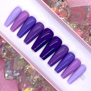 EVOLET | Purple Ombre Press Ons | Press On Nails