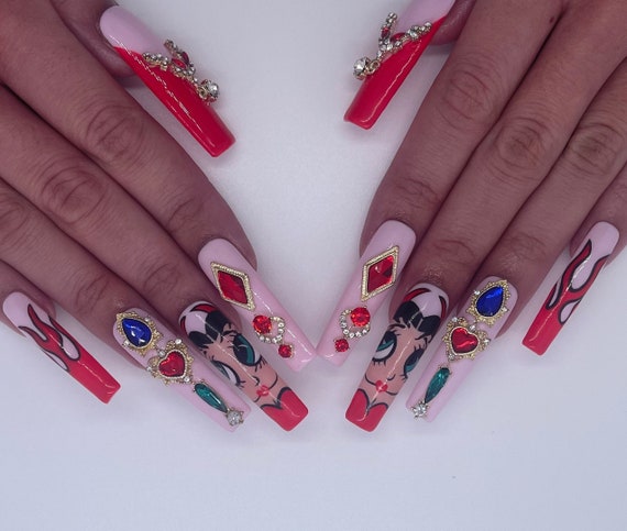 Betty☆Nail BETTY BOOP NAIL ART WITH ME ❤️ - WATCH N LEARN #NAILART