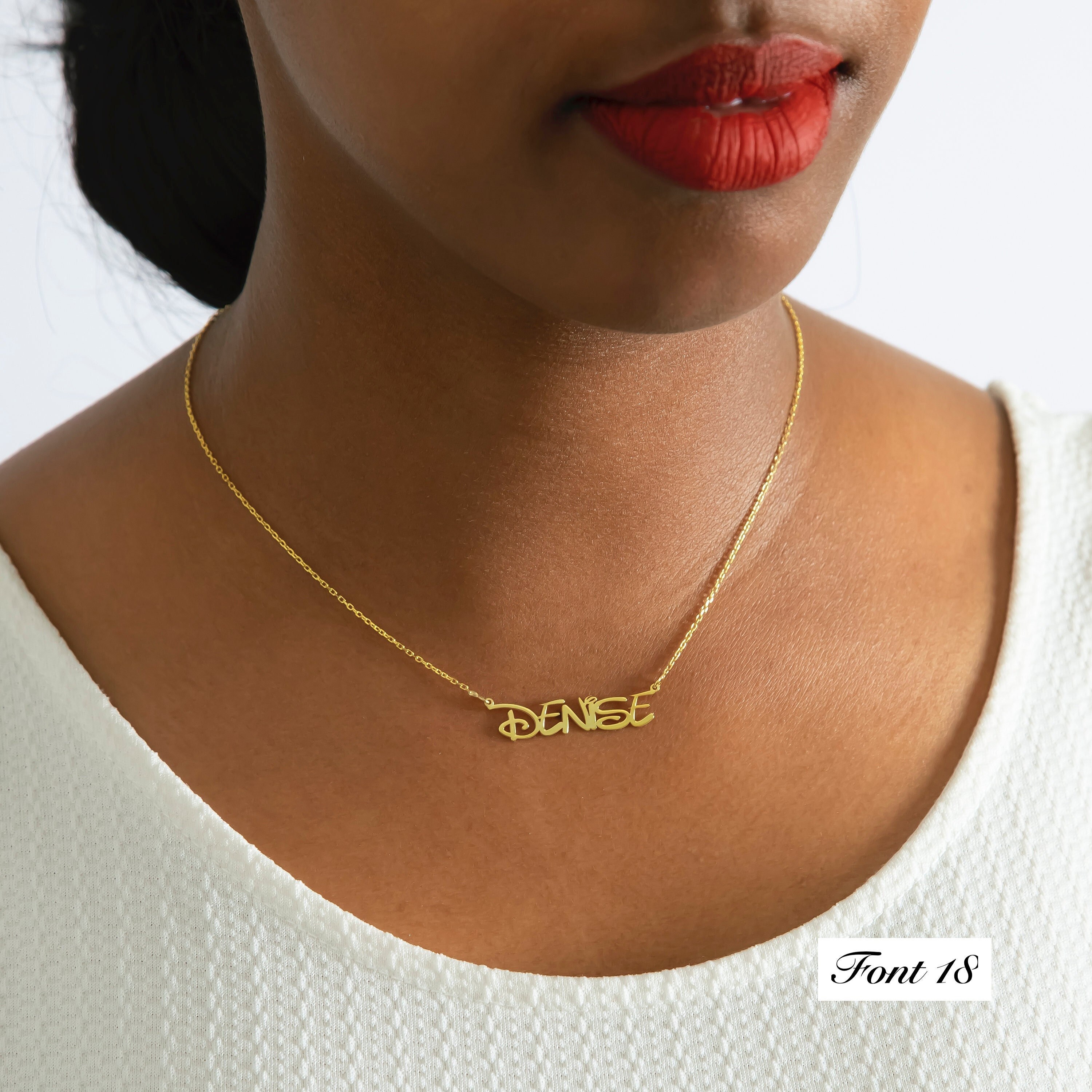 14k Gold Monogram Necklace Monogram 