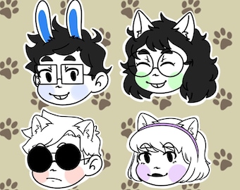 Homestuck Beta y Alpha pegatinas de orejas de animales para niños