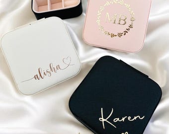 personalised jewellery box Custom Jewelry Boxes Bridesmaid Jewelry Box Travel Jewelry Case Custom Name Jewelry box personalized jewelry box