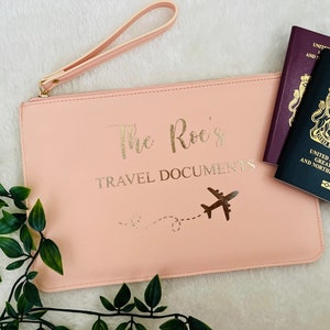Cartera personalizada para documentos de viaje, porta pasaporte, organizador de viajes, portadocumentos para vacaciones familiares, funda para pasaporte y carpeta de viaje.