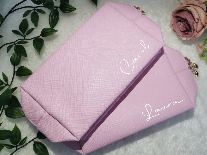 Personalised Makeup Bag Toiletry Bag Bridesmaid Bag bridesmaid Proposal Personalised Clutch Cosmetic Bag Pouch Be My Bridesmaid image 8