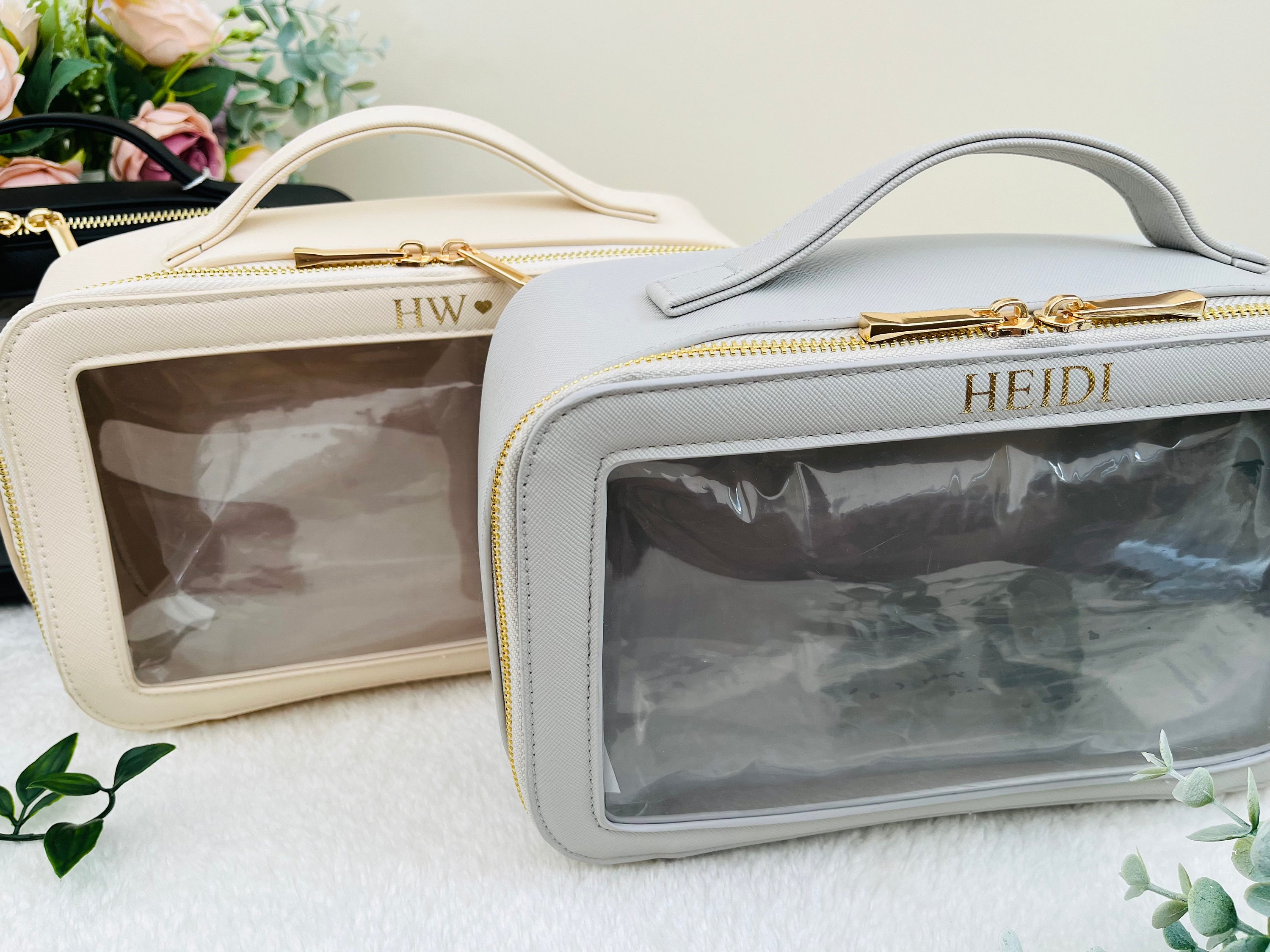 Personalized Clear Travel Makeup Bag – Custom Vanity Case for Toiletries, Travel Must-Have & Perfect Gift for Her