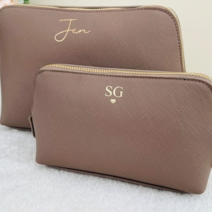 Trousse à cosmétiques monogramme personnalisée, trousse de maquillage personnalisée, cadeau de mariage, trousse de demoiselle d'honneur, cadeau d'anniversaire pour elle, cadeau d'anniversaire, trousse de toilette