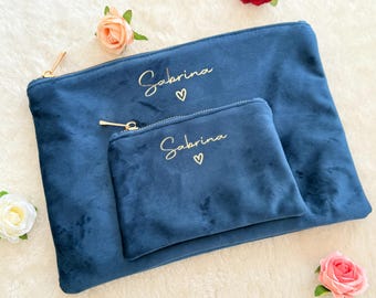 Luxury Personalised Velvet Makeup Bags, Gemstone Bags, Gifts for her, Cosmetic Bag, Accessory bag, Coin Purse, Travel Makeup Bag Mothers day