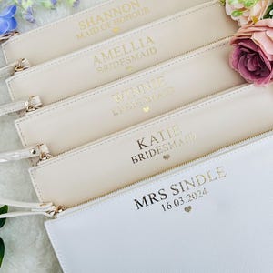 Personalised Clutch Bag, Personalised Bridesmaid Gift, Personalised Handbag, Maid of Honour Gift, Gift for Her, Hen Party Gift image 1