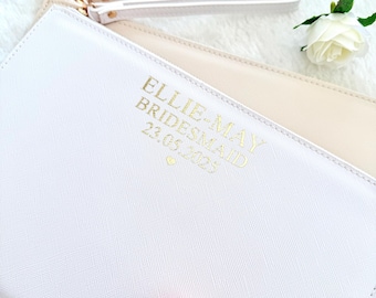 Personalised Clutch Bag, Bridesmaid Gift, Maid of Honour Gift, Gift for Her, Hen Party Gift, Bacherolette Favor, Bridesmaid Proposal