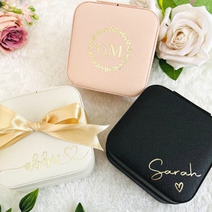 Personalisierte Schmuckschatulle, benutzerdefinierte Schmuckschatulle, Mini, Reise, Geburtstagsgeschenk für sie, Brautjungfern, Hochzeit, personalisiertes Muttertagsgeschenk