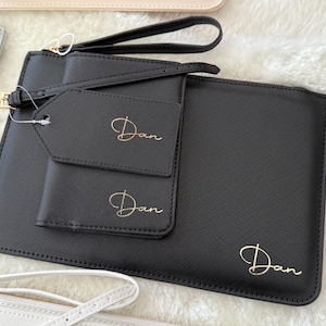 Personalised Travel Set, Travel Gift Set, Passport and Luggage Tag Gift Set, Travel Wallet Set, Customized Bridesmaid and Bride Passport Set image 9