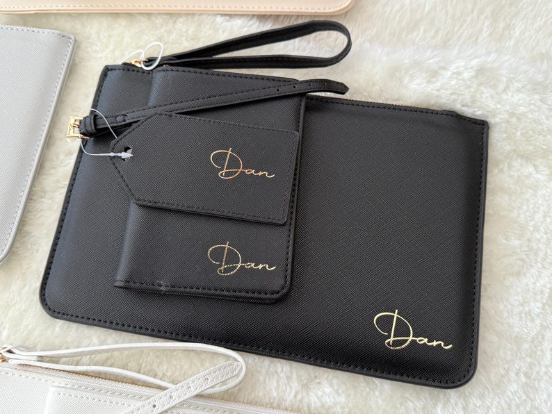 Personalised Travel Set, Travel Gift Set, Passport and Luggage Tag Gift Set, Travel Wallet Set, Customized Bridesmaid and Bride Passport Set image 9