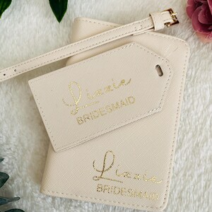 Bridesmaid Passport holder Set, Custom Travel Set, Passport Cover & Luggage Tag Set, Personalised Gift for Her, Travel Gift, Holiday Gift