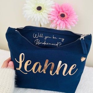 Personalised Make Up Bag, Hidden Message Cosmetic bag, Bridesmaid Gift, Birthday Present for Her, Girl, Mothers Day,Valentines,Mum,Wife gift