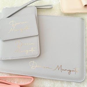 Personalised Travel Set, Travel Gift Set, Passport and Luggage Tag Gift Set, Travel Wallet Set, Customized Bridesmaid and Bride Passport Set image 11
