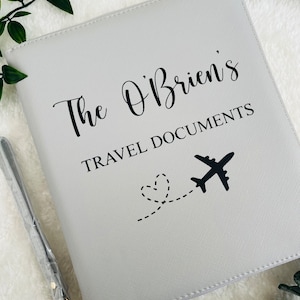 Organizador de viagem personalizado, presente de viagem, carteira de viagem, porta-passaporte, pasta de documentos de viagem, presente personalizado para ela, viagem