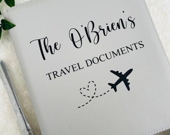 Organizer da viaggio personalizzato, regalo da viaggio, portafoglio da viaggio, portapassaporto, cartella per documenti da viaggio, regalo personalizzato per lei, viaggi