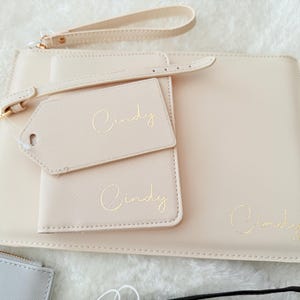 Personalised Travel Set, Travel Gift Set, Passport and Luggage Tag Gift Set, Travel Wallet Set, Customized Bridesmaid and Bride Passport Set image 12