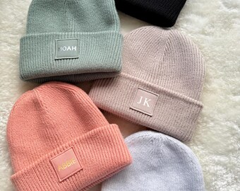 Personalised Kids Knitted Beanie Hat | Custom Name or Initials | Winter Hat for Children | Kids Birthday Gift or Christmas Gift for kids