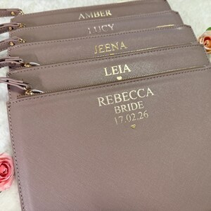 Personalised Clutch Bag, Personalised Bridesmaid Gift, Personalised Handbag, Maid of Honour Gift, Gift for Her, Hen Party Gift image 6