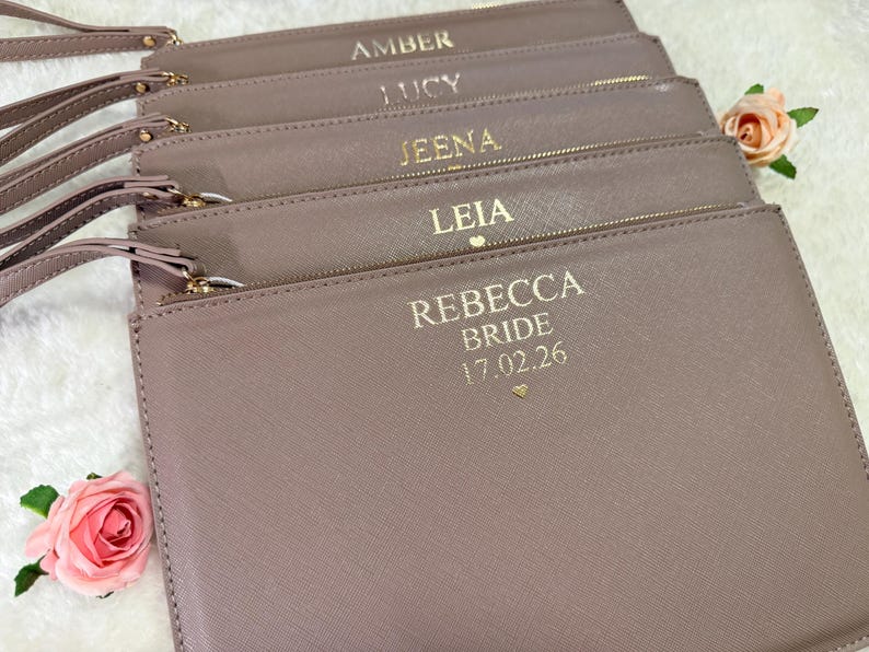 Personalised Clutch Bag, Personalised Bridesmaid Gift, Personalised Handbag, Maid of Honour Gift, Gift for Her, Hen Party Gift image 6