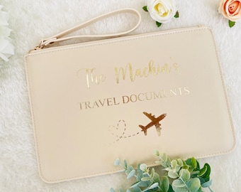 Porte-documents de voyage personnalisé, porte-passeport, organiseur de voyage, porte-documents pour vacances en famille, pochette pour passeport des fêtes
